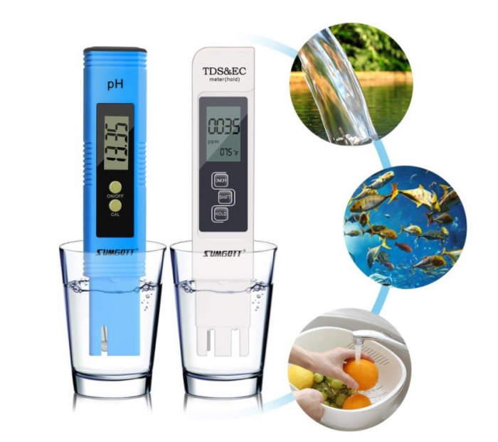 Set testere digitale 4 in 1, PH metru cu corectie automata si TDS & EC, pentru masurarea PH-ului si calitatii apei [2]