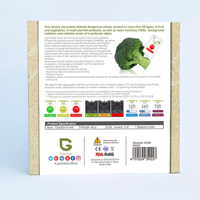 Set testere digitale Greentest Eco 4F, masurare nitrati din fructe, legume, carne, peste, radiatii si TDS3, masurarea puritatii apei [9]