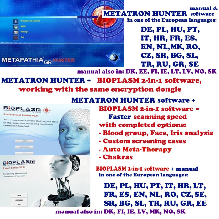 Softuri si stick USB de encriptare pentru soft Metatron Hunter 4025 NLS si pentru soft Bioplasm 2 in 1 NLS [2]