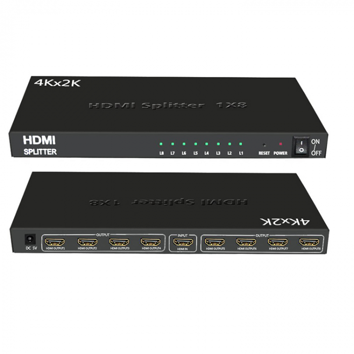 Splitter HDMI, 1x intrare, 8x iesiri rezolutie 4K x 2K, Hope R [6]