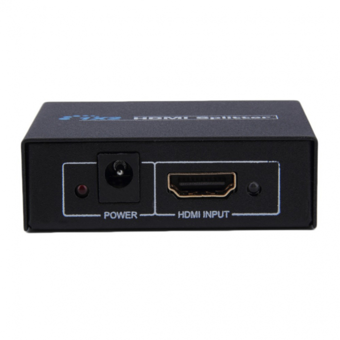 Splitter HDMI 4Kx2K@30Hz, 1 intrare 2 iesiri, HDCP 1.4, metalic, cu alimentare, negru [3]