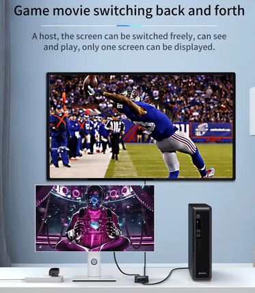 Switch HDMI 8k@60Hz HOPE R bidirectional, HDMI2.1, HDCP2.3, 1 x 2 splitter, 2 x 1 switch, negru [8]