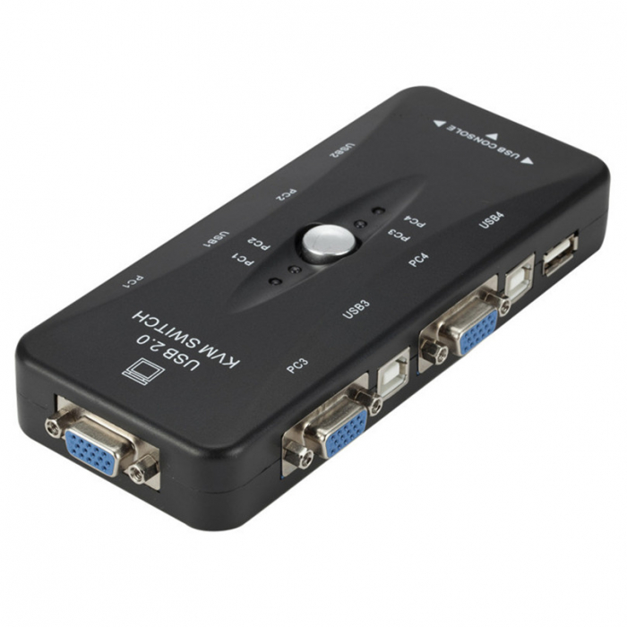 Switch KVM 41UA HOPE R, 4 porturi, USB 2.0 A + USB 2.0 B + VGA [2]