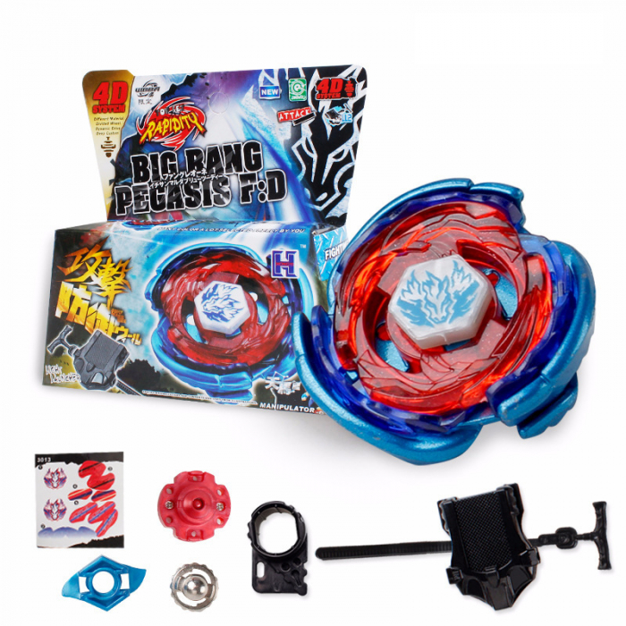 Titirez 4D Rapidity, metal si plastic, Big Bang Pegasis F:D Blue Wing, Attack, cu lansator si varf metalic [2]
