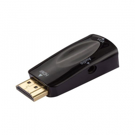 Convertoare si adaptoare video - Adaptor HDMI la VGA,1080P, audio, negru, HOPE R