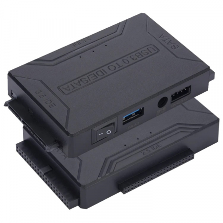 Adaptor USB 3.0 - SATA, IDE 2.5"/3.5", pentru transfer date HDD, SSD, DVD, alimentare 12V, HOPE R [2]