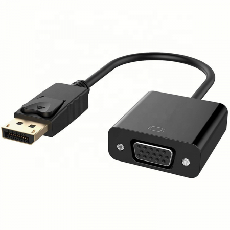 Cablu convertor Displayport (DP) tata aurit la VGA mama, negru, fara sunet [2]