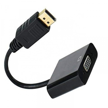 Cablu convertor Displayport (DP) tata aurit la VGA mama, negru, fara sunet [1]