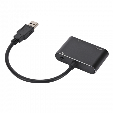 Cablu convertor USB 3.0 pentru monitoare cu HDMI si VGA, HOPE R [3]
