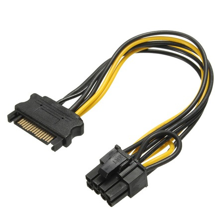 Alte accesorii calculatoare - Cablu de alimentare SATA 15pin la PCIEx 8pin, lungime 20cm, HOPE R
