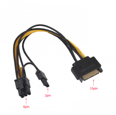 Cablu de alimentare SATA 15pin la PCIEx 8pin, lungime 20cm, HOPE R [1]