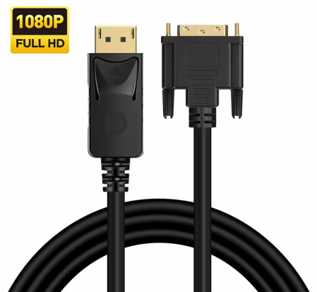 Convertoare si adaptoare video - Cablu Displayport DP tata la DVI-D tata, 1.8m, contacte aurite, unidirectional, HOPE R