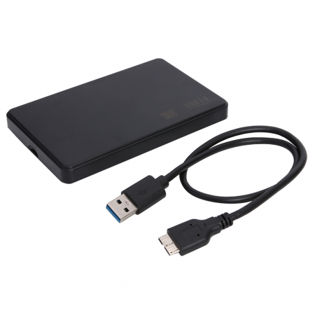 Carcasa USB 3.0 pentru HDD/SSD 2.5" SATA 3.0, ABS, neagra, HOPE R [4]