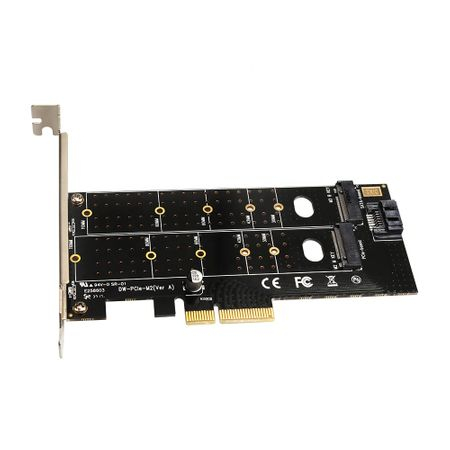 Card PCIex adaptor SSD M.2 (NGFF) pentru 1x PCIEx M.2 + 1x SATA3 M.2 [0]