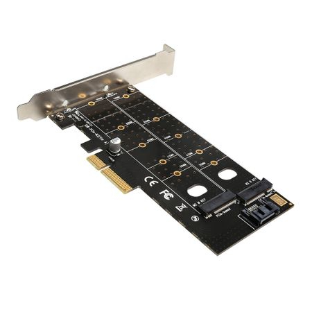 Card PCIex adaptor SSD M.2 (NGFF) pentru 1x PCIEx M.2 + 1x SATA3 M.2 [2]