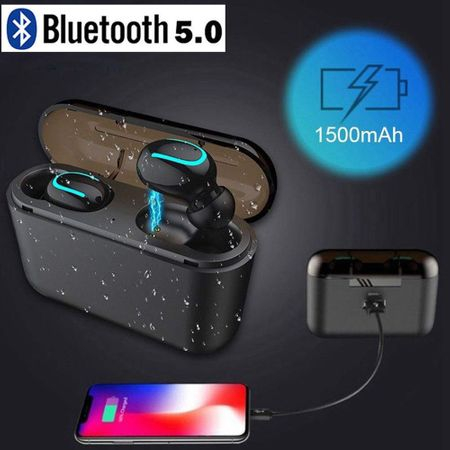 Casti Wireless HBQ-Q32, Bluetooth 5.0, muzica 3D Surround de inalta calitate, apeluri telefon, compatibile IOS Samsung iPhone Android Huawei Xiaomi, negru [2]