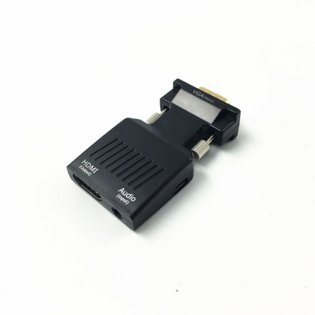 Convertor VGA tata la HDMI mama, cu cablu audio, 1080P, mufa aurie, HOPE R [2]