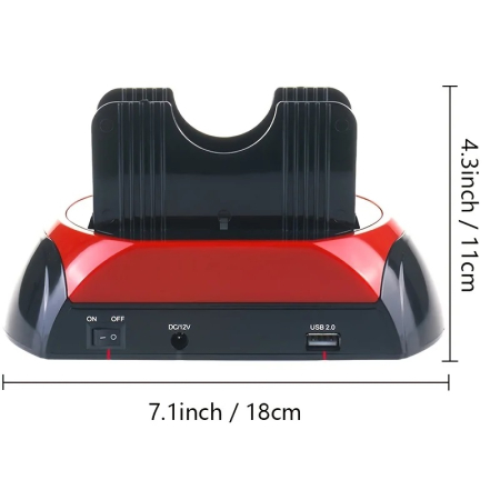 HDD Docking Station Dual Bay 2.5", 3.5" IDE, SATA la USB 2.0, HOPE R, cu functie de backup si clonare [1]