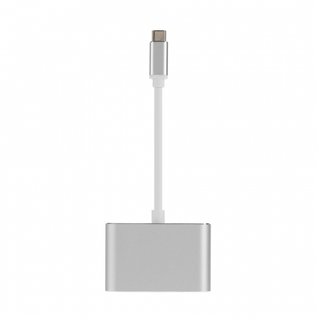 Hub 2 in 1 USB 3.1 type C la HDMI 4K, VGA pentru Samsung, Mackbook, argintiu [4]