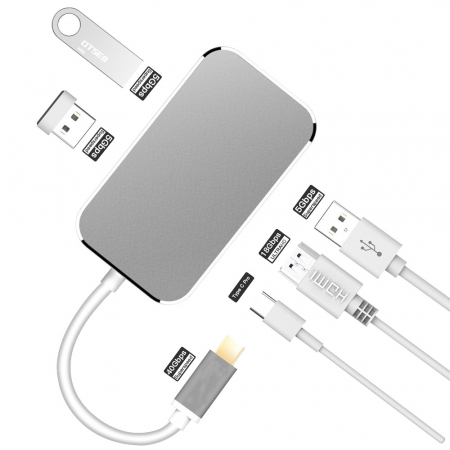 Hub 5 in 1 USB 3.1 Type-C la HDMI 4K, 3 x USB 3.0, 1 x USB3.1 pana la 5 Gbps, HOPE R [2]