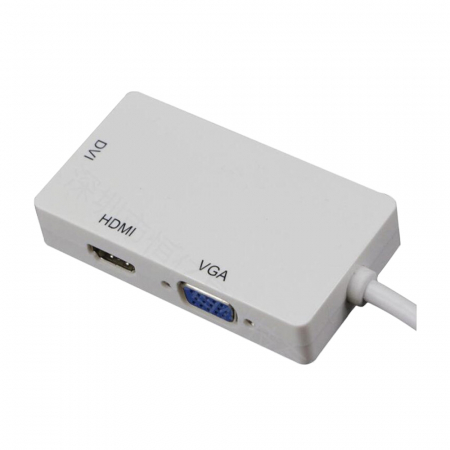 Hub-uri adaptoare video - Hub Adaptor 3 in1 DisplayPort la HDMI + VGA + DVI, 22 cm, HOPE R