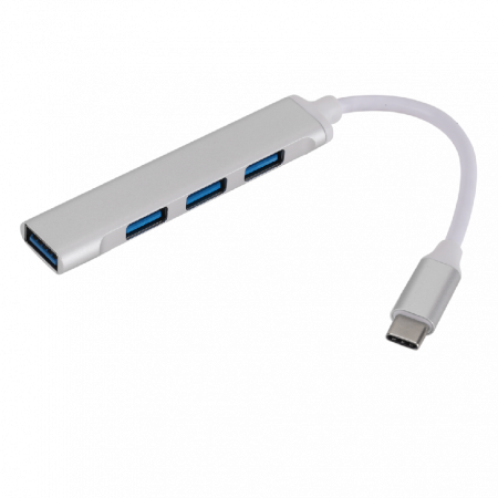 Hub USB 3.1 tip C cu 4 porturi USB 3.0, carcasa aluminiu