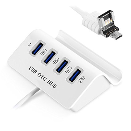 Hub-uri USB - HUB USB2.0 OTG, 4 porturi, Splitter Multi-function, Dock pentru smartphone, LED activitate si incarcare, HOPE R