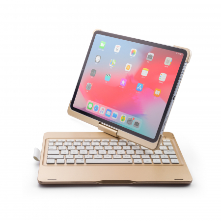 Husa carcasa aurie cu tastatura Bluetooth Wireless pentru iPad Air, iPad Air 2, iPad Pro 9.7, iPad 9.7 2017, 2018 [3]