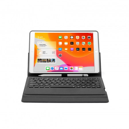 Husa carcasa piele ecologica, albastra, cu tastatura LED Bluetooth Wireless pentru iPad Pro 10.5, Air 3 2019 10.5 inch, iPad 10.2 inch [7]