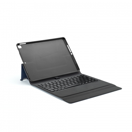 Husa carcasa piele ecologica, albastra, cu tastatura LED Bluetooth Wireless pentru iPad Pro 10.5, Air 3 2019 10.5 inch, iPad 10.2 inch [6]