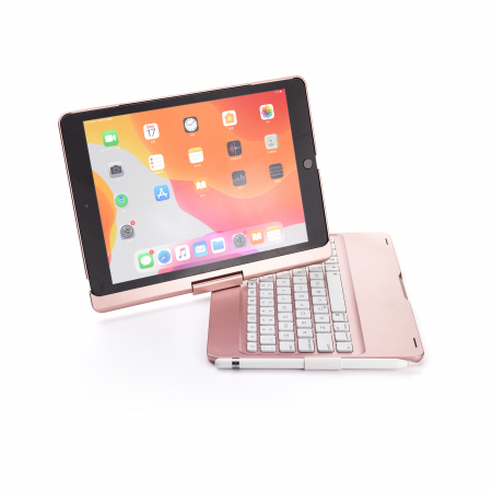 Husa carcasa roz-aurie cu tastatura LED, Bluetooth Wireless pentru iPad Air, iPad Air 2, iPad Pro 9.7, iPad 9.7 2017, 2018 [6]