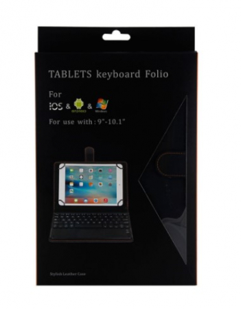 Husa universala cu tastatura detasabila bluetooth si touchpad pentru tablete 9 - 10.5 inch Android, Windows, negru [3]
