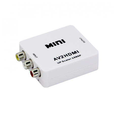 Convertoare si adaptoare video - Mini convertor AV(RCA) la HDMI, 1080p, video si audio stereo, HOPE R