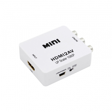 Mini convertor HDMI la AV(RCA) Full HD 1080p video si audio stereo, HOPE R [5]