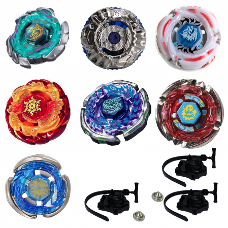 Pachet titirezi 4D ATTACK1 7 buc + 3 lansatoare + 2 varfuri metalice: BB117 Blitz Unicorno, BB120 Diablo Nemensis, BB102 Sgrew Capricorne, BB88 Meteo L-Drago, BB89 New Sun-God, BB91 Ray Gil, BB37 Supe [0]