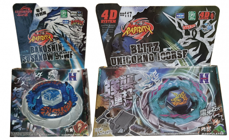 Pachet titirezi 4D Bakushin Susanow 90WF albastru, fara lansator + BB117 Blitz Unicorno cu lansator si varf metalic [1]