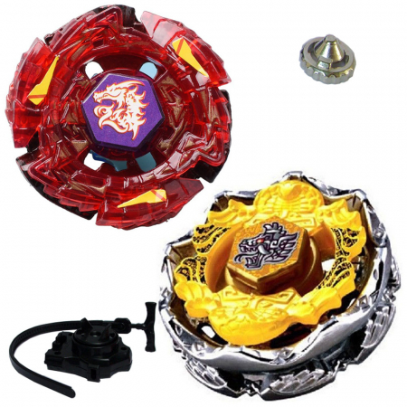 Pachet titirezi 4D Meted L-Drago Rush BB98 fara lansator + Death Quetzalcoatl 125RDF BB119 cu lansator si varf metalic