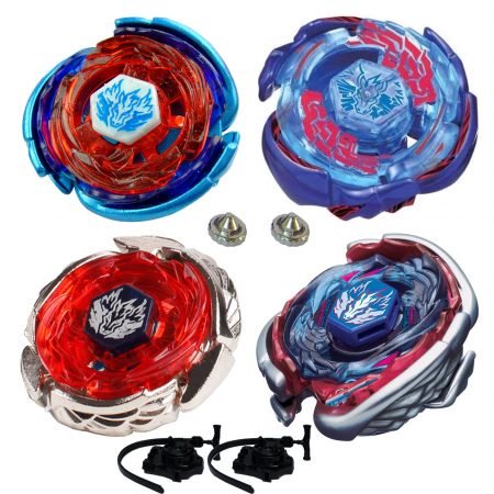 Pachet titirezi 4D PEGASIS Attack Pack 4 buc + 2 lansatoare + 2 varfuri metalice: BB105 Big Bang, BB121A Wing, 3013-02 Big Bang Blue Wing, BB70 Galaxy