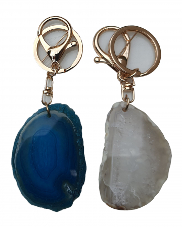 Set 2 brelocuri cu cristal natural de agat, la alegere, personalizate pentru zodii, culori, chakre [2]