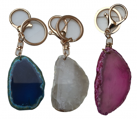 Set 3 brelocuri cu cristal natural de agat, la alegere, personalizate pentru zodii, culori, chakre [2]