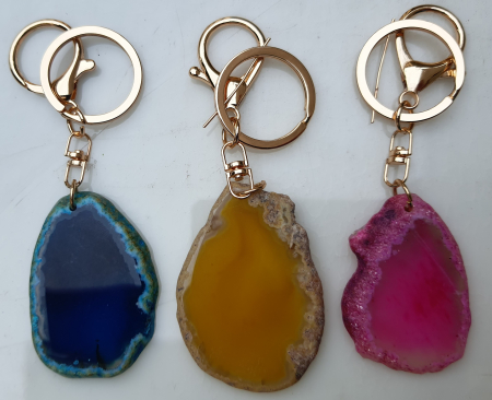 Set 3 brelocuri cu cristal natural de agat, la alegere, personalizate pentru zodii, culori, chakre [6]