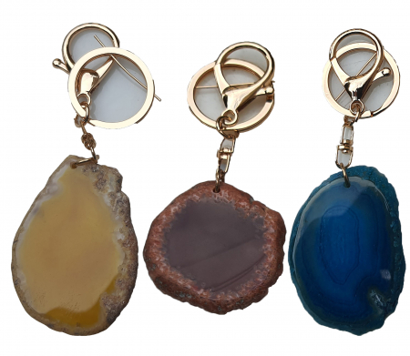 Set 3 brelocuri cu cristal natural de agat, la alegere, personalizate pentru zodii, culori, chakre [4]