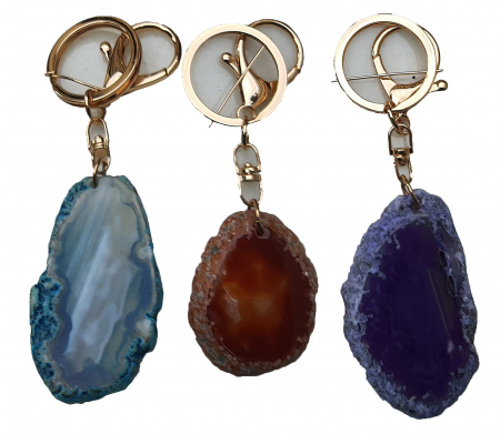 Set 3 brelocuri cu cristal natural de agat, la alegere, personalizate pentru zodii, culori, chakre [1]