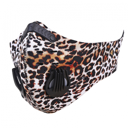 Set 3 masti HOPE R leopard, cu supape si filtru carbon activ antipoluare, reutilizabile, pentru alergat, bicicleta, trotineta [1]