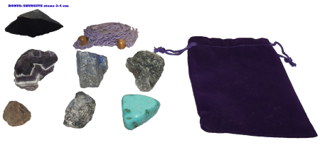 Set 6 cristale naturale vindecatoare, protectoare, pentru zodia Sagetator: Ametist, Labradorit, Lapis Lazuli, Turcoaz, Safir, Rubin [3]