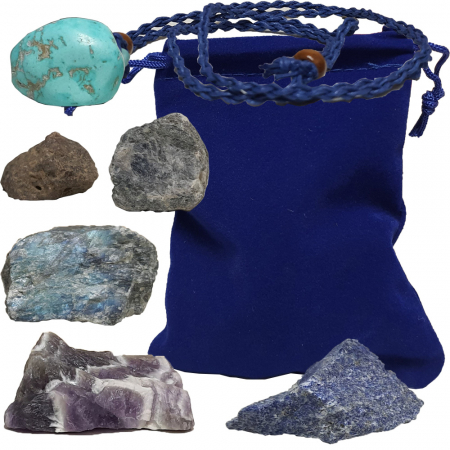Set 6 cristale naturale vindecatoare, protectoare, pentru zodia Sagetator: Ametist, Labradorit, Lapis Lazuli, Turcoaz, Safir, Rubin [2]