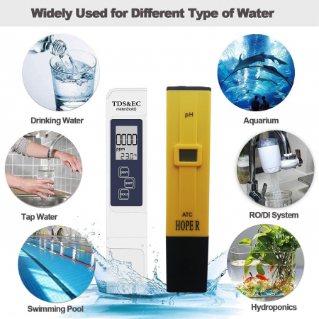 Set testere digitale 4 in 1 pentru masurarea PH-ului si calitatii apei TDS & EC, LCD [0]