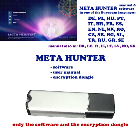 Aparate biorezonanta, electromasaj - Software si stick USB de encriptare pentru software Meta Hunter 4025 NLS, diagnosticare si terapie