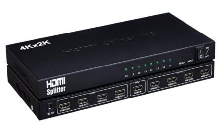 Hub-uri, Splittere, Switch-uri - Splitter HDMI, 1x intrare, 8x iesiri rezolutie 4K x 2K, Hope R