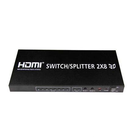 Hub-uri, Splittere, Switch-uri - Splitter HDMI, 2x intrari, 8x iesiri rezolutie 4K x 2K, telecomanda, HOPE R